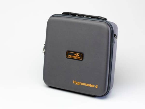 Protimeter HygroMaster 2 levereras med kort QuikStick-sensor och mjuk väska.