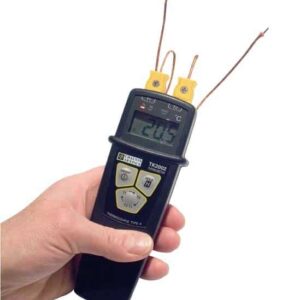 CA TK2002 Temperaturmätare Typ K – 2 ingångar, inkl. 2 trådgivare