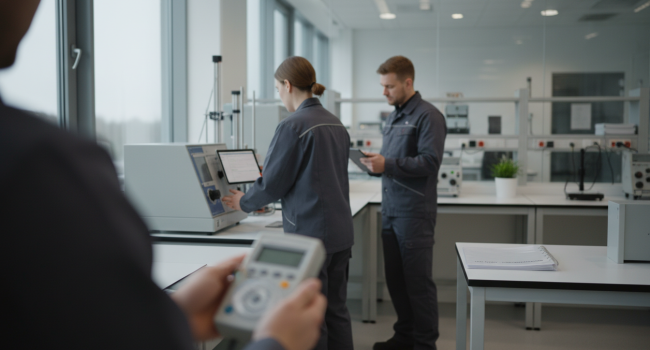 Hur säkerställer drifttekniker spårbar service av mätinstrument?